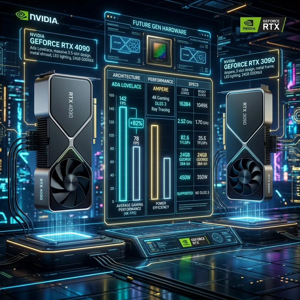 Side-by-side comparison of RTX 4090 and RTX 3090